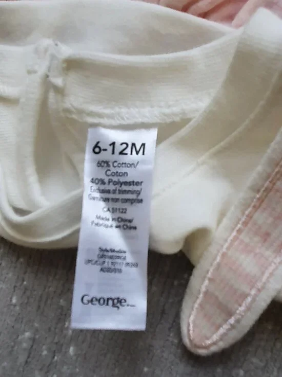 George Baby Girls' 3-Piece Bunny Outfit Set Size 6-12 Months - Picture 3 of 4